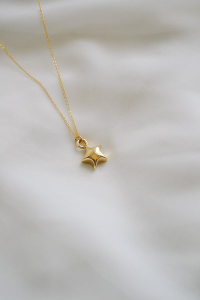 Puffy Star Charm - Brass