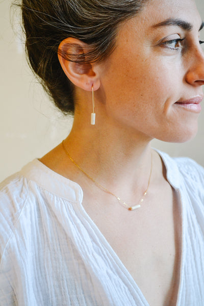 Riverstone Bead Threader Earrings