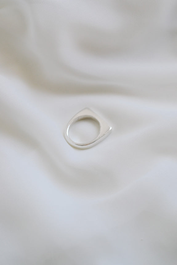 Sterling Silver Skinny Signet Ring - Size 6