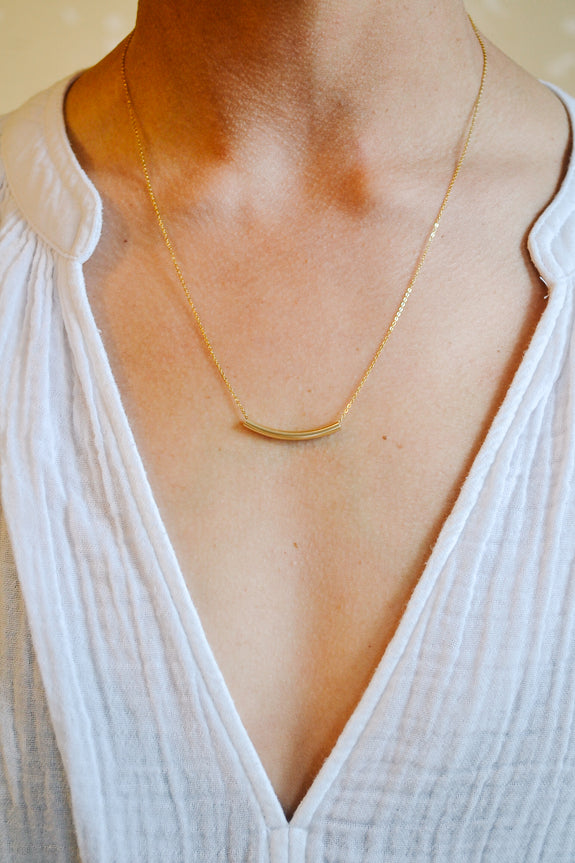 Gold Tube Necklace