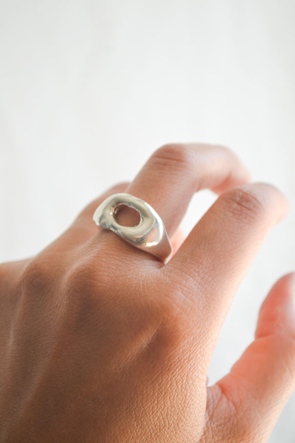 Sterling Silver Molten Ring - Size 6.5