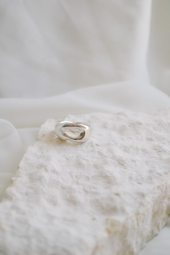 Sterling Silver Molten Ring - Size 6.5
