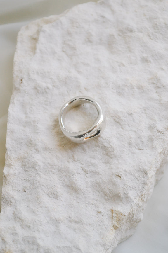 Sterling Silver Molten Ring - Size 6.5