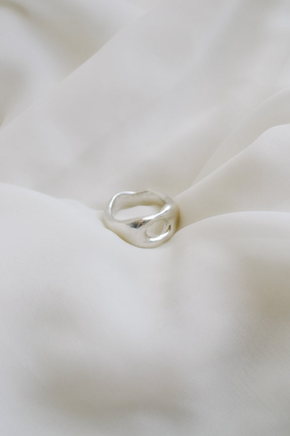 Sterling Silver Molten Ring - Size 6.5