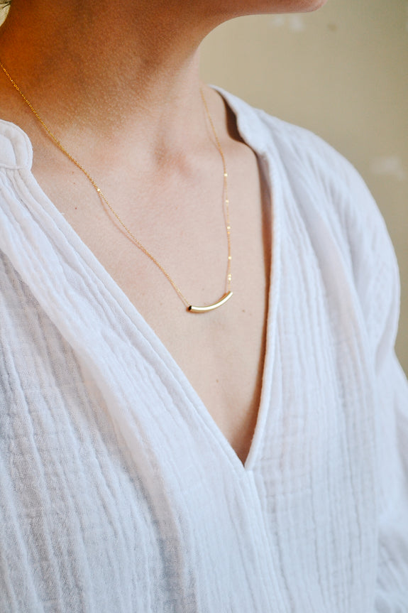 Gold Tube Necklace