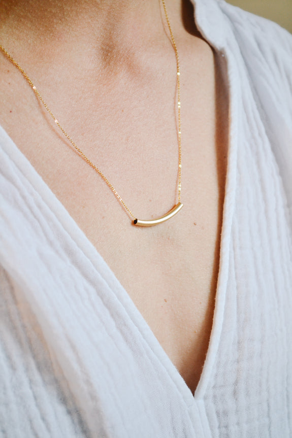 Gold Tube Necklace