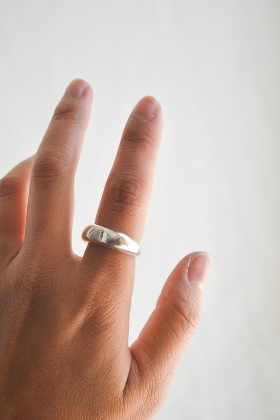 Sterling Silver Curve Ring - Size 7