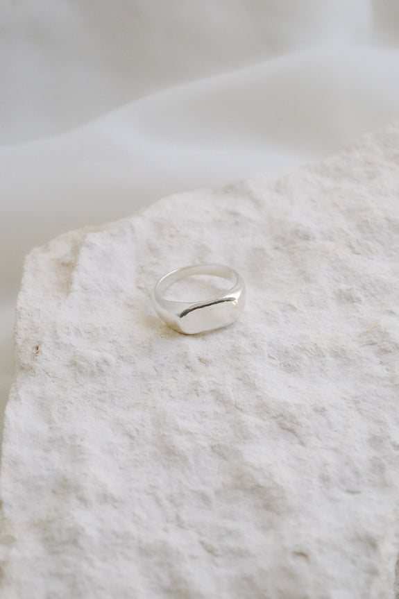 Sterling Silver Signet Ring - Size 6