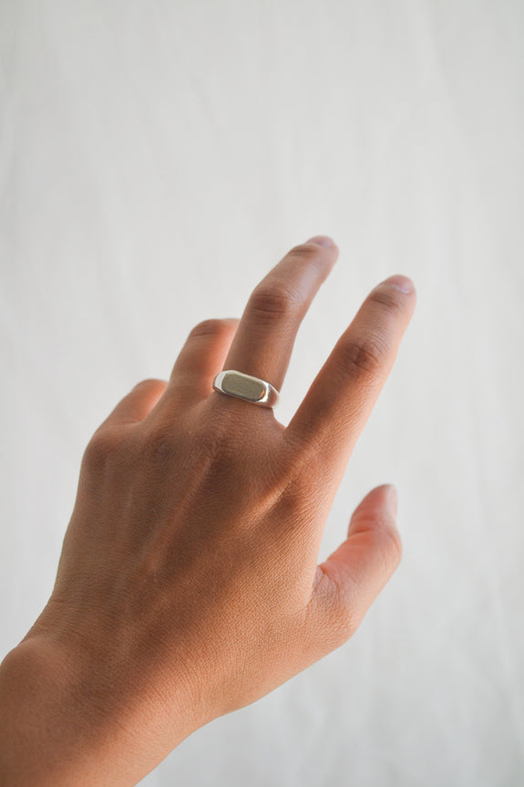 Sterling Silver Signet Ring - Size 6