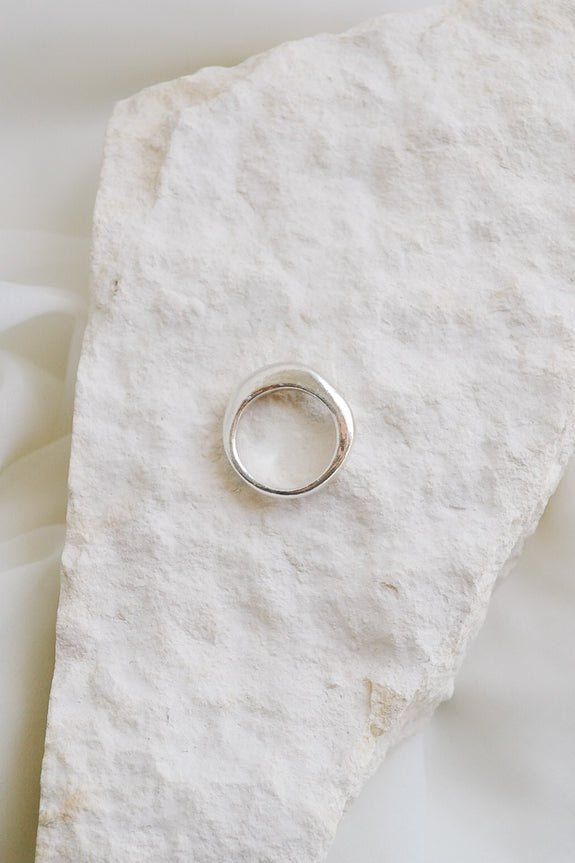 Sterling Silver Curve Ring - Size 6.5