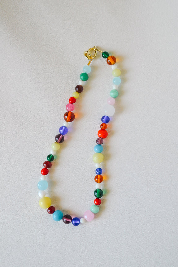 Vintage Beaded Necklace - Rainbow