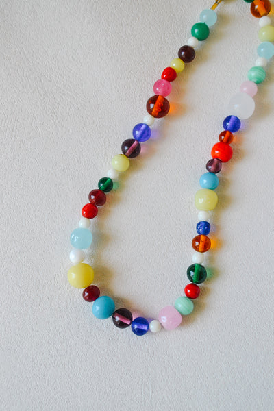 Vintage Beaded Necklace - Rainbow