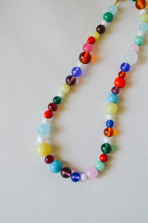 Vintage Beaded Necklace - Rainbow