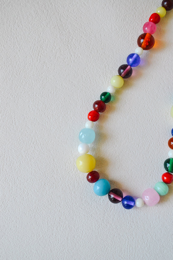 Vintage Beaded Necklace - Rainbow