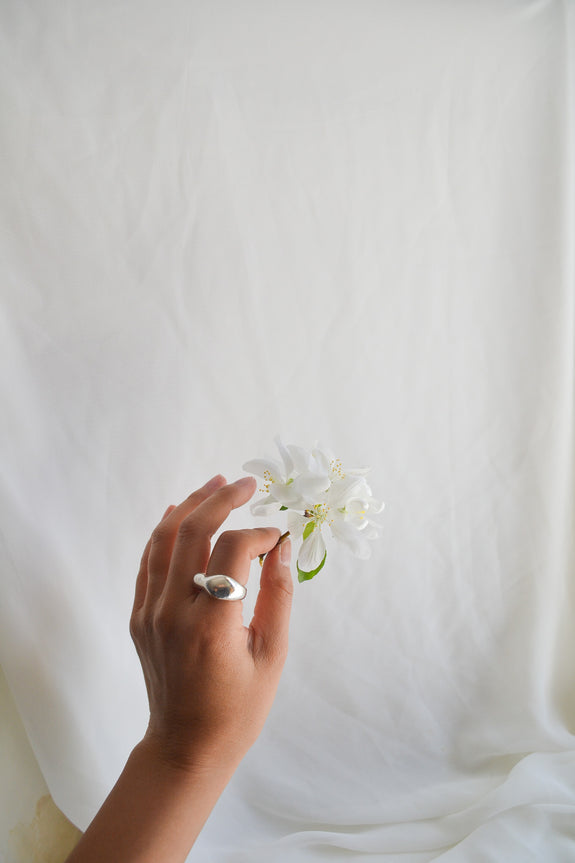 Sterling Silver Curve Ring - Size 6