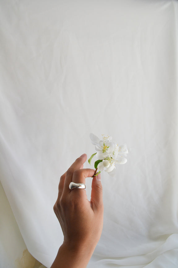 Sterling Silver Curve Ring - Size 6