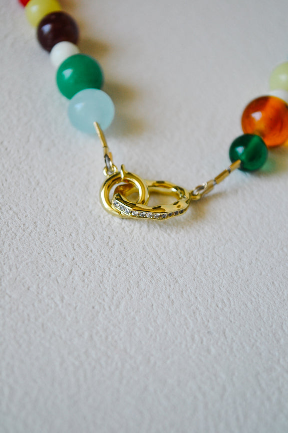 Vintage Beaded Necklace - Rainbow