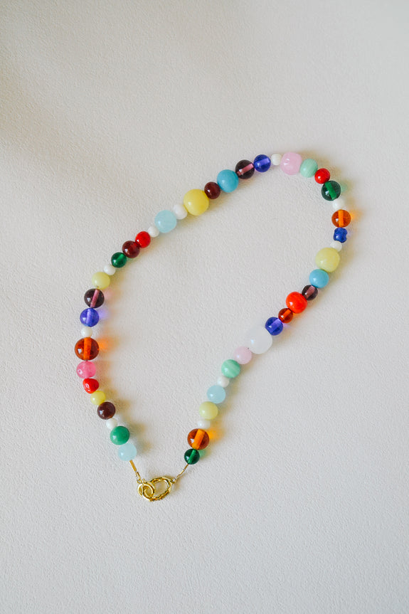 Vintage Beaded Necklace - Rainbow