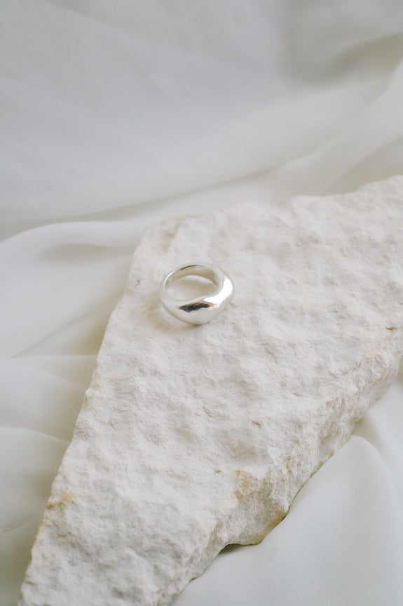 Sterling Silver Curve Ring - Size 6