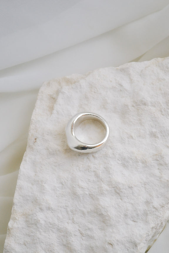 Sterling Silver Curve Ring - Size 6