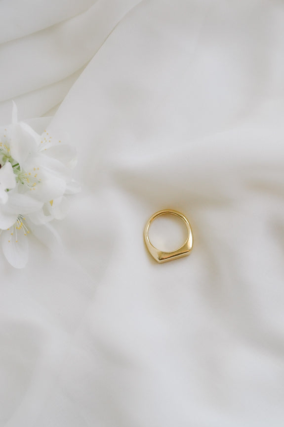 Brass Signet Ring - Size 7.5