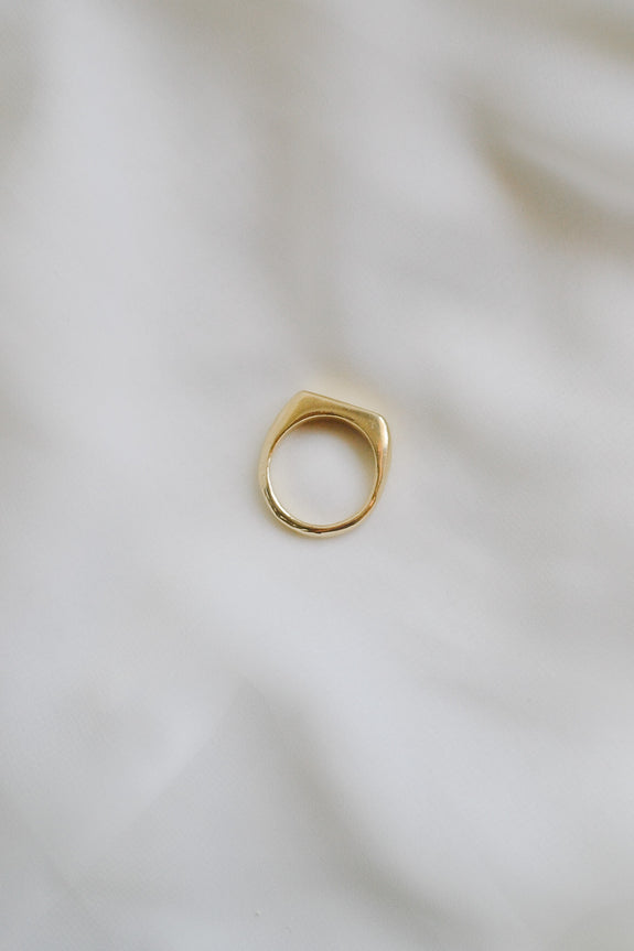 Brass Signet Ring - Size 7.5