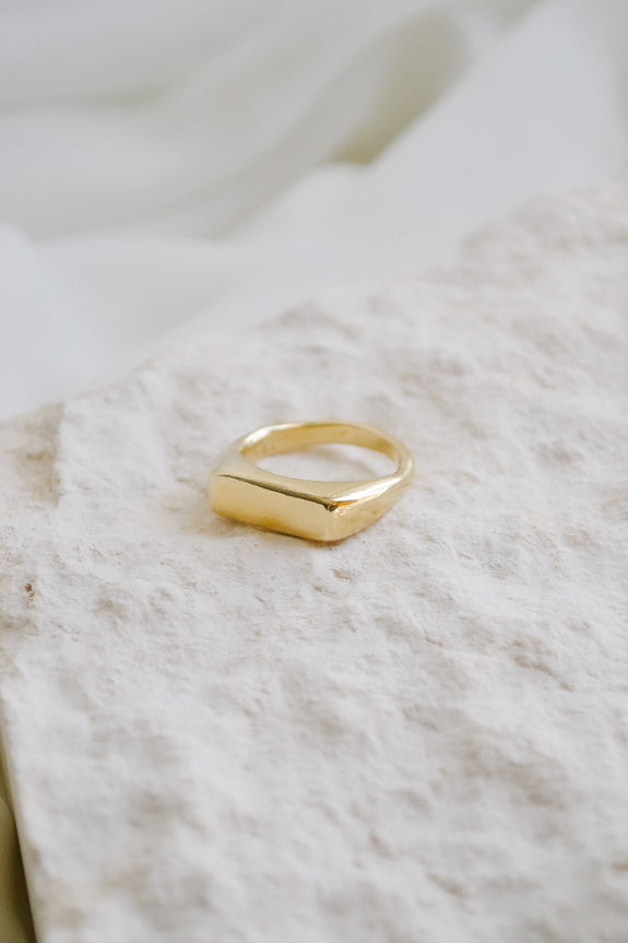 Brass Signet Ring - Size 7.5