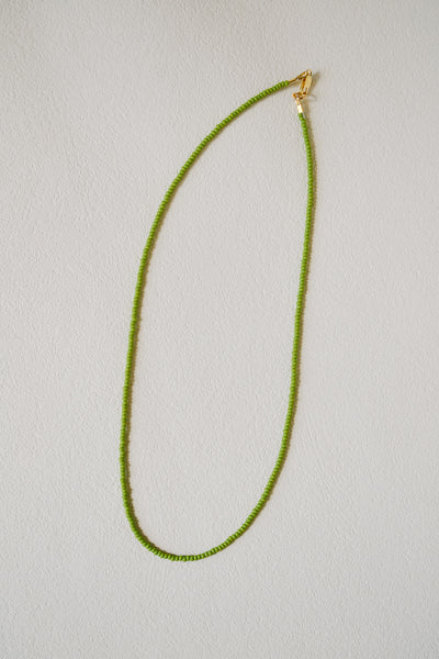 Seed Bead Necklace - Chartreuse Green