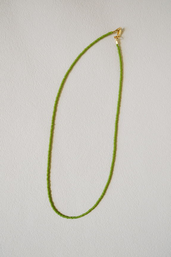 Seed Bead Necklace - Chartreuse Green