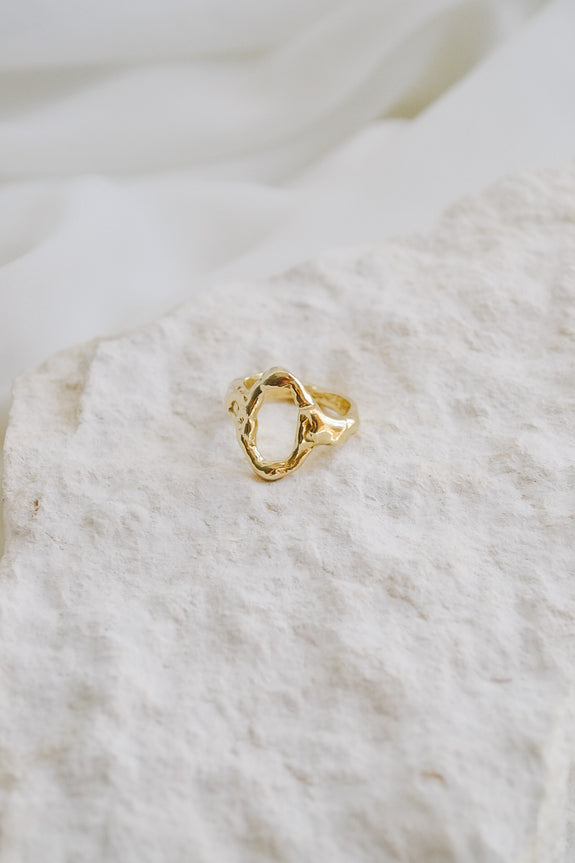 Brass Molten Ring with Oval - Size 5.5
