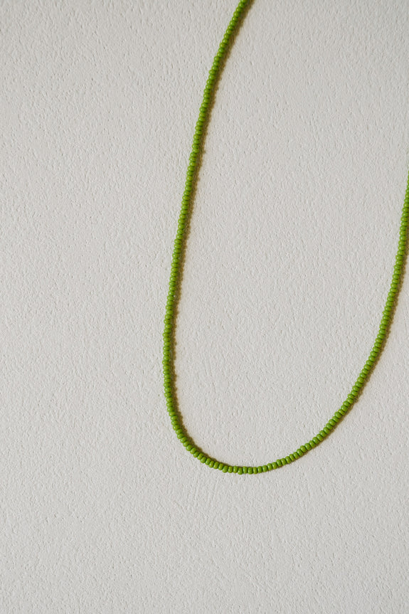 Seed Bead Necklace - Chartreuse Green