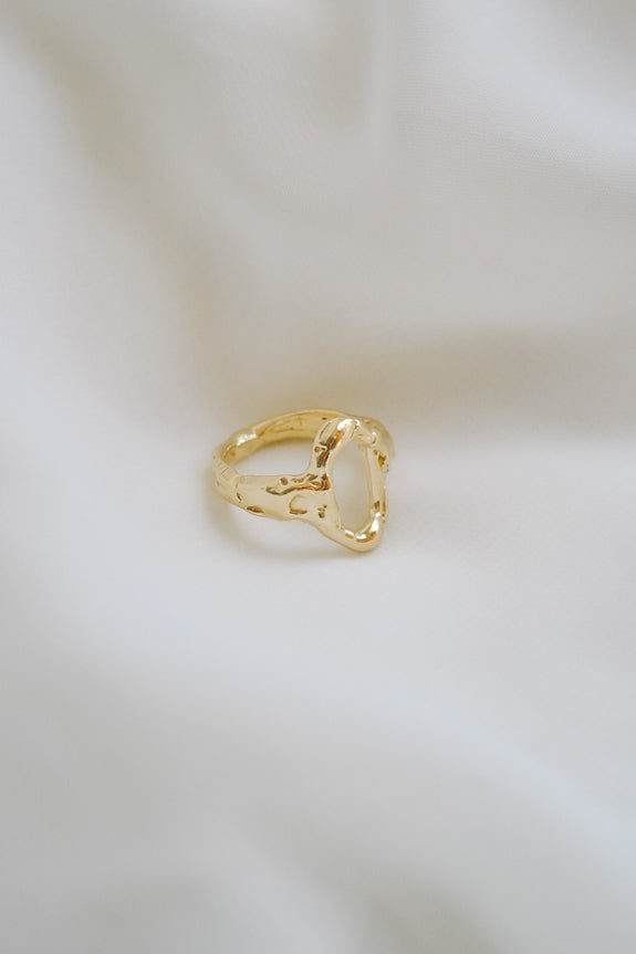 Brass Molten Ring with Oval - Size 5.5