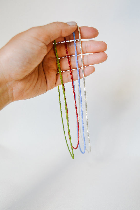 Seed Bead Necklace - Silver