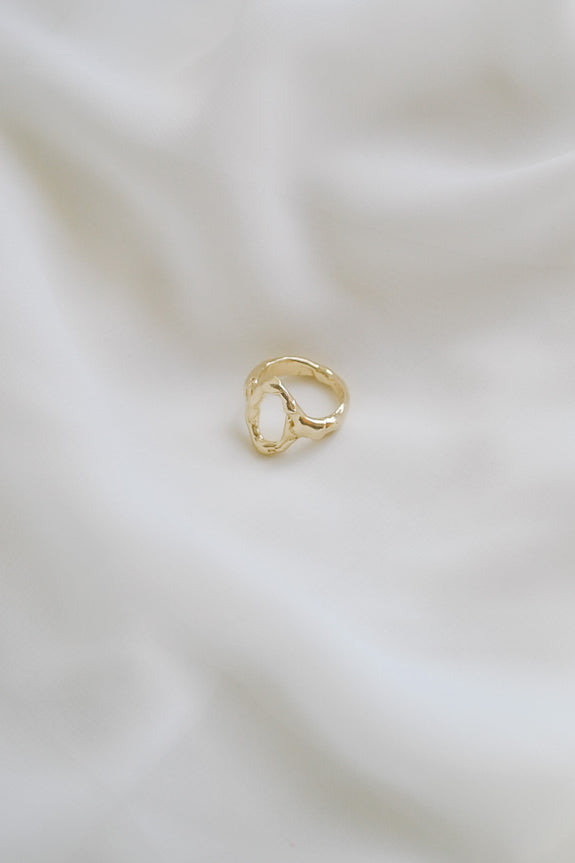 Brass Molten Ring with Oval - Size 5.5