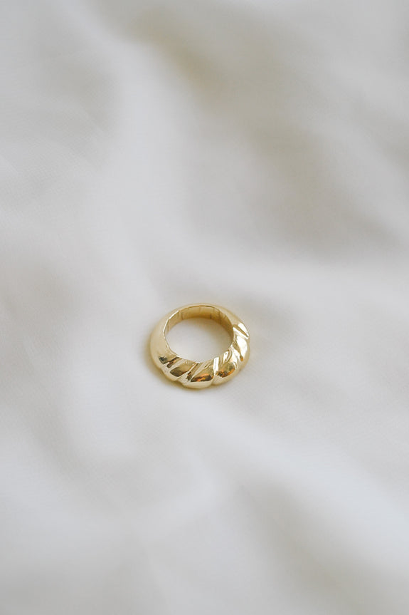 Brass Domed Ring - Size 6