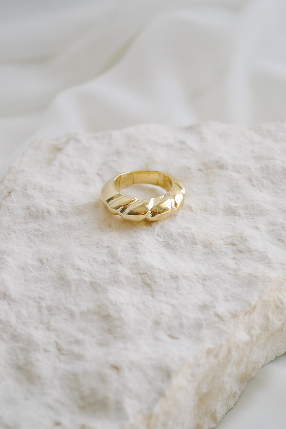 Brass Domed Ring - Size 6