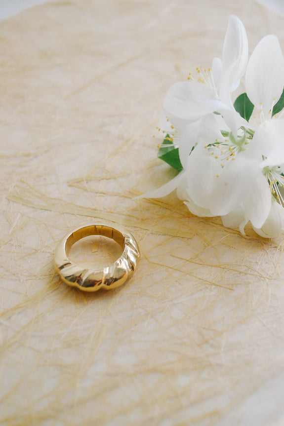 Brass Domed Ring - Size 6
