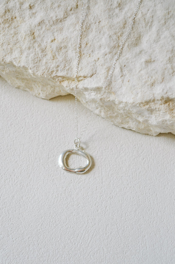 Molten Silver Pendant Necklace