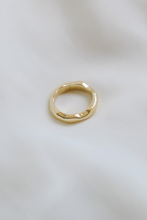 Brass Wavy Ring - Size 7
