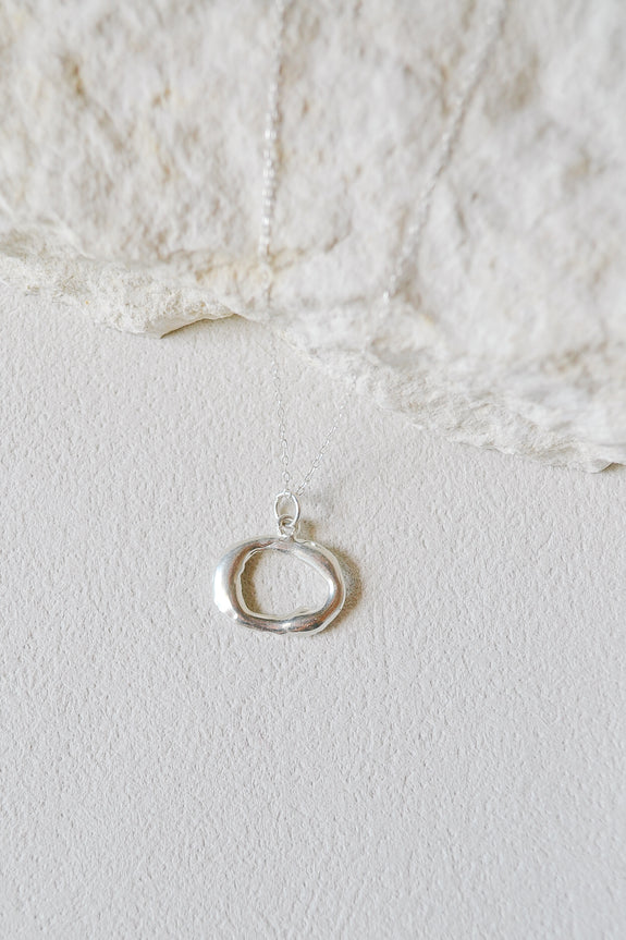 Molten Silver Pendant Necklace