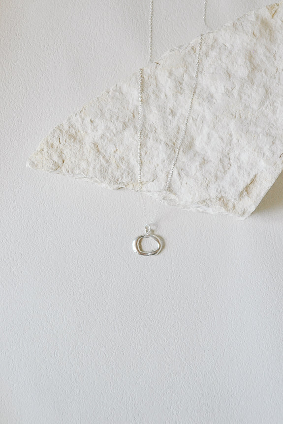 Molten Silver Pendant Necklace