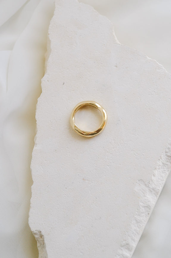 Brass Wavy Ring - Size 7
