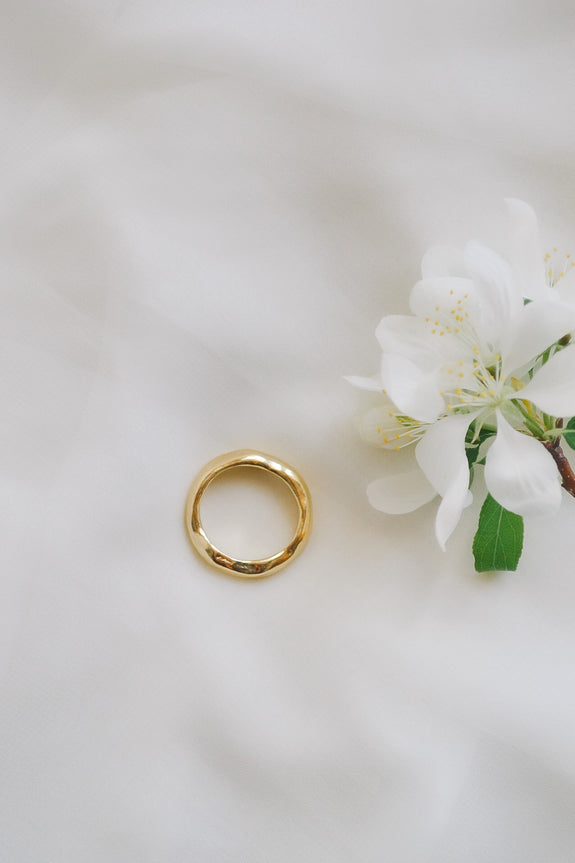 Brass Wavy Ring - Size 7