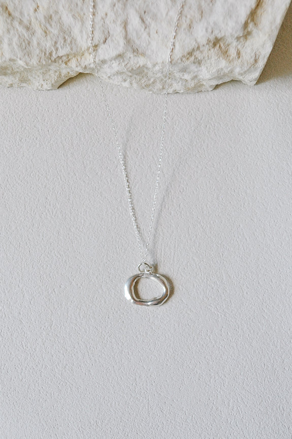 Molten Silver Pendant Necklace