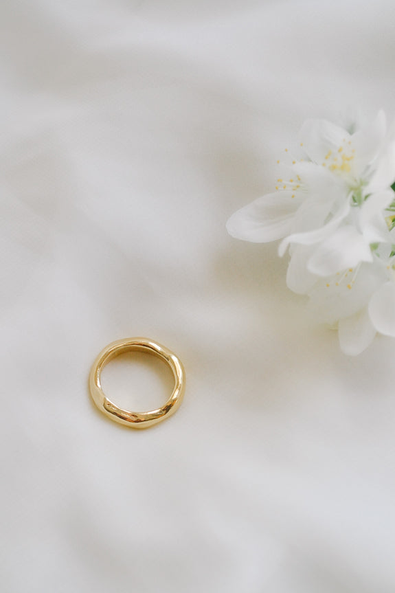 Brass Wavy Ring - Size 7