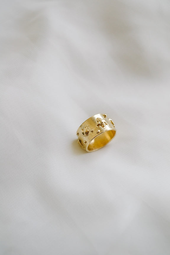 Brass Doodle Ring - Size 6