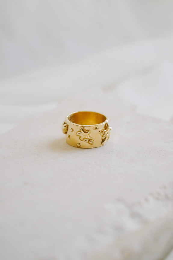 Brass Doodle Ring - Size 6