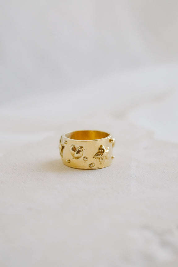 Brass Doodle Ring - Size 6