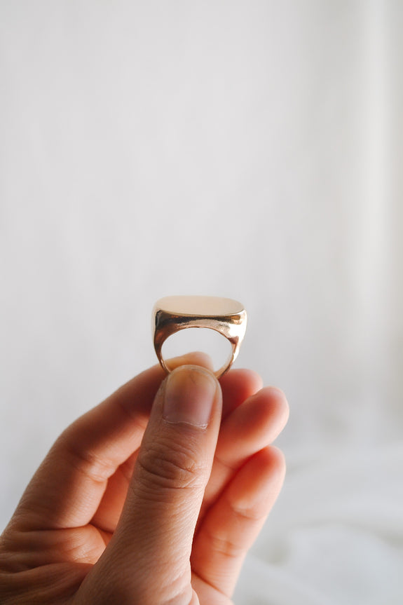Bronze Signet Ring - Size 6.5