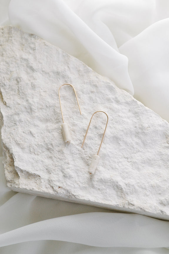 Riverstone Bead Threader Earrings